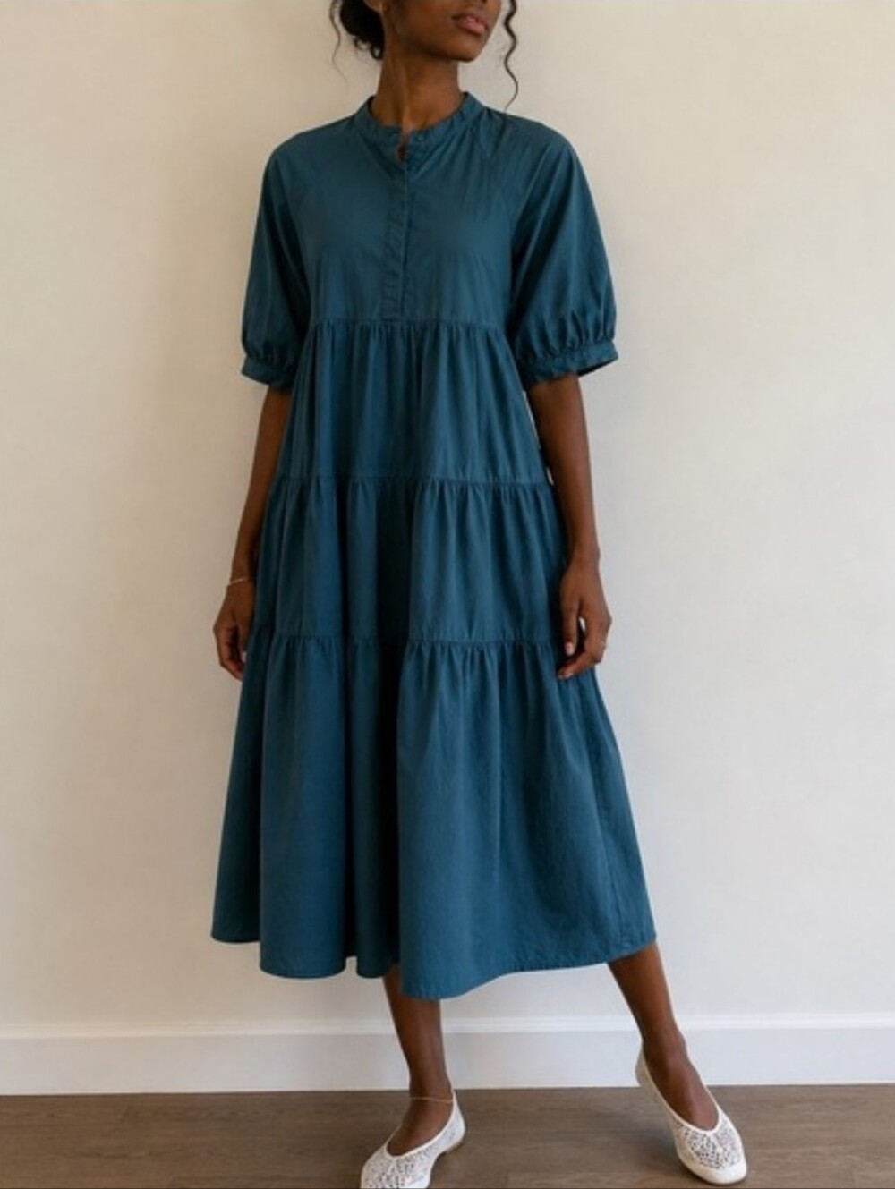 English Factory Tiered Midi Dress Size M